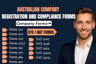 prepare australian company form 201, 484, 362, 370, 410, nat forms