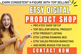do etsy shop set up, etsy digital products design, stan store, etsy pod store