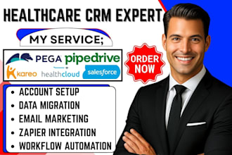 automate healthcare crm workflow in salesforce, kareo, pegasystems and pipedrive