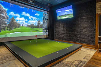realistic villa indoor golf simulator,outdoor golf, mini golf course,golf assets
