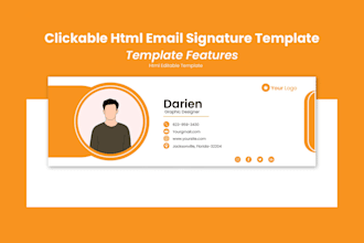 create a professional clickable HTML email signature for gmail,outlook and apple