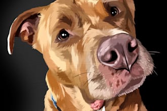 illustrate your pet in my signature digital style