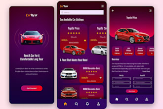 develop car rental app, taxi rental app, car parking app