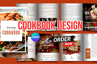 create professional recipe book, ebook, or cookbook design in canva