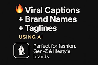 write viral instagram captions, brand taglines, and product names