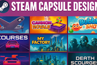design your steam capsule art game banner game flyers and promo banners