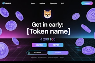 presale website ico memecoin crypto token website solana bep20 smart contracts