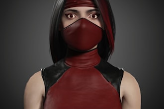 create3d game character,fantasy character, mortalkombat,punk model,virtual human