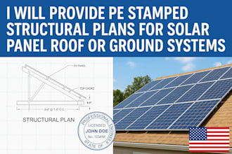 provide pe stamped structural plans for solar panel roof or ground systems