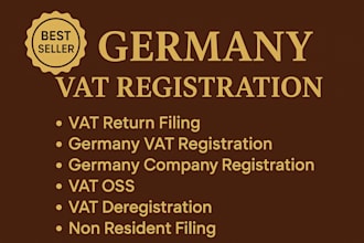 handle vat registration and filing for germany, france, poland, cyprus, and UK