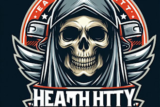 design high quality skull mascot logo with t shirt design
