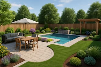 3d backyard landscape garden design landscape architect pool patio frontyard
