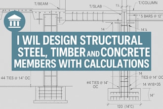 design structural steel, timber, and concrete members with calculations