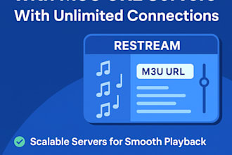 do iptv restream, playlist, panel, m3u URL, servers with unlimited connections