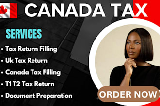prepare file canada t1 t2 personal and corporate  tax returns