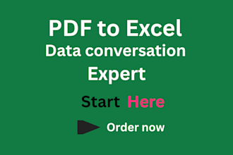 data conversion, PDF to excel, CSV file