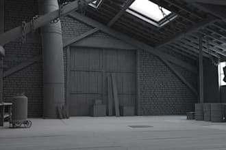 design 3d warehouse exterior and interior ,3d model, layout, realistic rendering