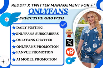 do reddit post twitter to boost fanvue onlyfans page ai model onlyfans manage