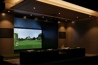 renovate golf showroom, padel court,mini putting green,cgi simulator room,revit