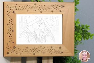 draw fine line art of your image or portrait