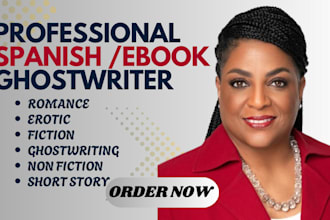 ghostwrite spanish ebook writer short stories romance novella