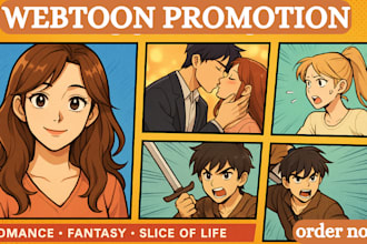 do webtoon promotion, webcomic, manga, tapas, instagram  growth and management