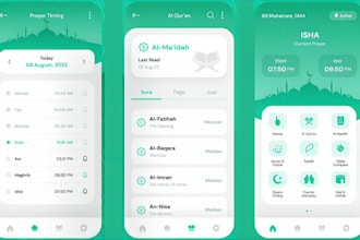 develop islamic app, ramadan app,  islamic quotes app, qibla finder app