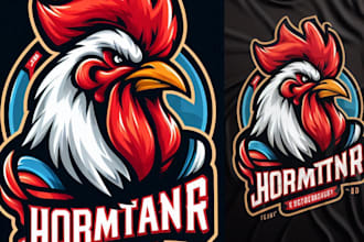 design high quality roster mascot logo with t shirt design