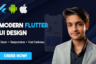 design modern flutter UI for food, ecommerce or notes app