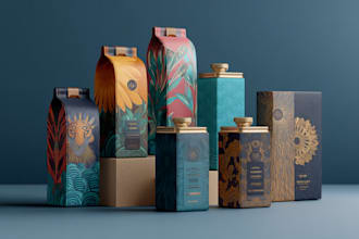 draw organic product packaging or label design