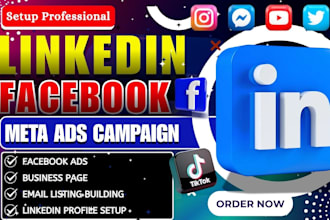 create and optimize linkedin business profile, or facebook meta ads campaign