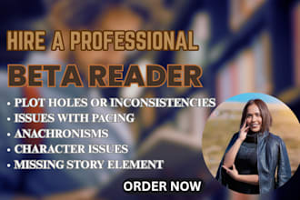 be your professional beta and alpha reader for novels and short stories