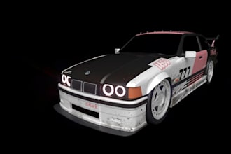 redesign 3d vintage car, exterior, automotive, sedan car, pbr texture, blender