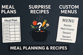 create custom recipes meal plans and event menus tailored to your needs