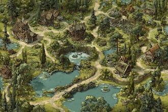 draw fantasy map illustration