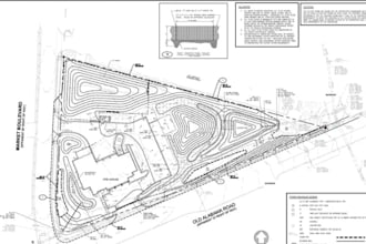design grading and site plan in civil 3d and autocad for city permit