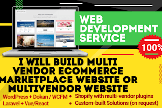 build multi vendor ecommerce marketplace website or multivendor website