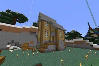 create a custom minecraft build, terrian and landscape