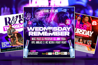 create club flyer, party flyer, birthday or event flyer design