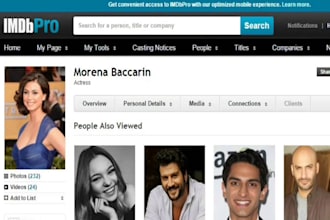 create or update an imdb page for you and add starmeter rank, imdb rating