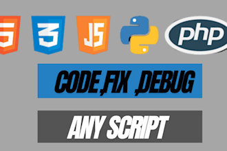code debug fix python,html,css,javascript,cpp,php,django,flask, scripting