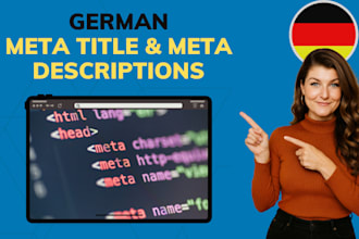 write SEO optimized german meta titles and meta descriptions