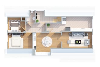 create 3d floorplan in 2 perspectives