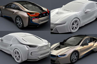 render 3d car design 3d vehicle interior exterior for game vrchat second life