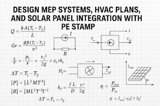 design mep systems, hvac plans, and solar panel integration with pe stamp