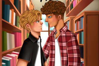 draw illustration for your romance cover novel book