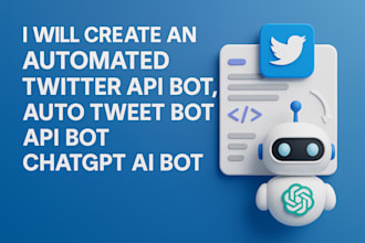 create automated twitter api bot, x bot, auto tweet bot, api bot, chatgpt bot ai