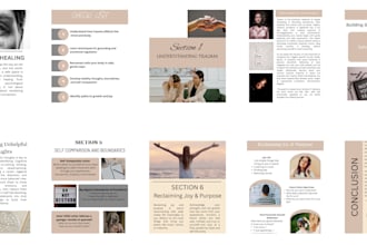 create mental health ebook layouts and instagram posts for healing programs