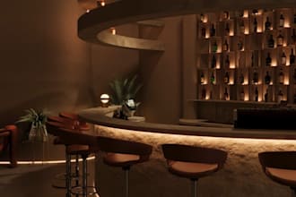 design luxury 3d coffee lounge bar, restaurant, cafe,spa interior, cgi rendering