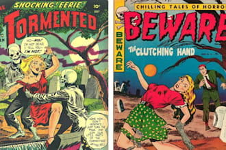 draw vintage comic illustration retro comic page, pop art poster art comic nsfw
